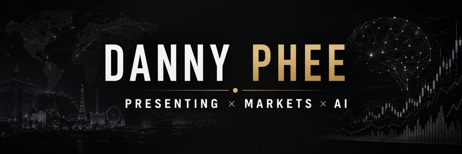 Danny Phee — Presenting × Markets × AI. Approved X banner used as-is.